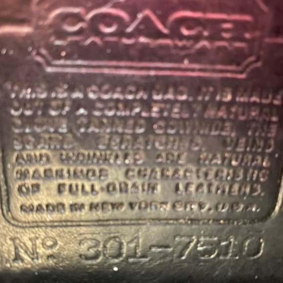 Vintage Coach Black Leather Handbag with Unique Serial Number - Picture 5 of 14